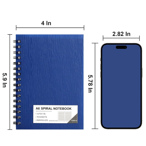 FLYING EAGLE Premium 4x6 Small Spiral Notebook, 3 Pack A6 Mini Journal, Plastic Hardcover, 468 Pages