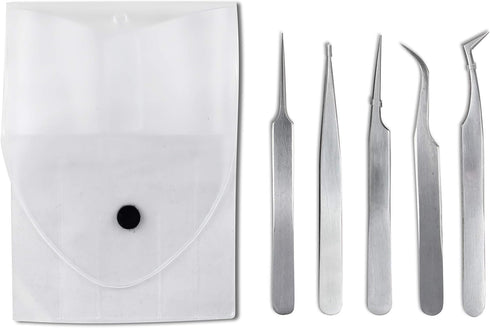Microdissection Forceps Set with 5 Fine Point Forceps