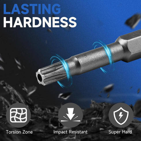 LMXMGRG 5 Set 10pcs Set S2 1/4" TT8-TT45(50mm) Point Security Torx Bit Star Bits Screwdriver Magnetic Alloy Steel