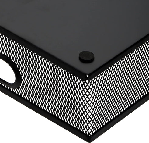 Elsjoy 2 Pack Desk Drawer Organizer Tray, Metal Mesh Storage Tray with Handle