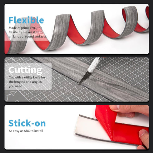 Art3d Self Adhesive Vinyl Floor Transition Strip, Laminate Floor Flat Divider Strip for Joining Floor Gaps