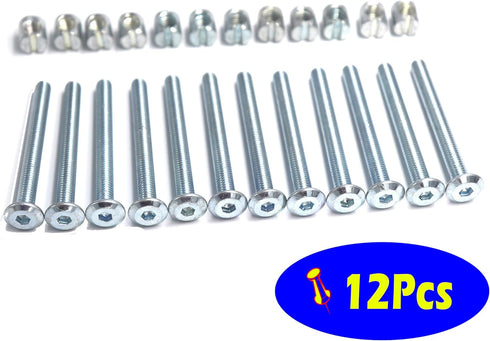 FGen 12pcs M6 M6 60mm Hammer Crib Accessories Bolt Nut x Bookcase Reclining Head Screw Nut
