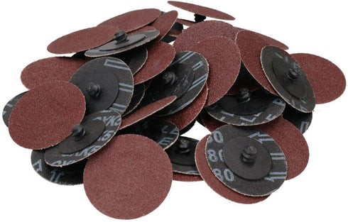 AB Tools 50mm 100pc 80 Quick Change Rubber Backing Pad Adapter + Grit Sanding Pads