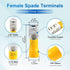 Baomain 1/4" Female Quick Disconnect Spade Terminals - Insulated Crimp Connectors 12-10 AWG 6.3mm (Yellow, 100-Pack)