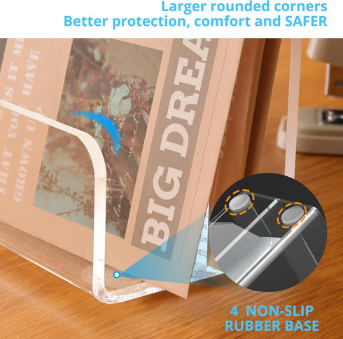 Desk Mail Organizer, 2 Section Clear Acrylic File Holder for Letters, Modern Desk Accessories