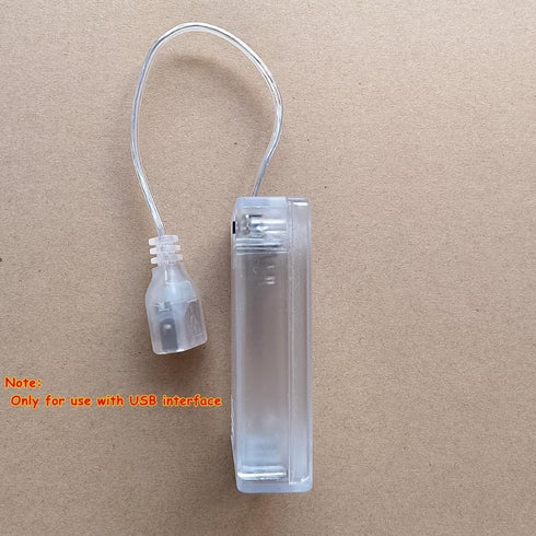 DENGJIANHD Pack Sign,5V Connection,3AA (3AA-Transparent) Portable USB Battery for LED Neon Power Supply with USB