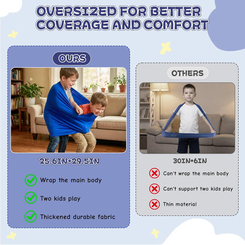 JXM Stretchy Resistance Band for Kids Sensory Play Elastic Sensory Band for Autism, ADHD & Sensory Processing Needs