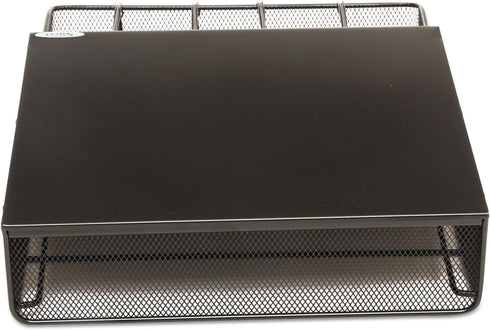 Safco Products Coffee and Sugar Organizer 3274BL Hospitality Tray, Black, 1 Drawer, 12"W x 11"D x 3 ¼"H