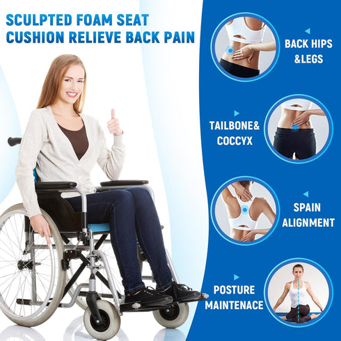 Geiserailie 1 32 18 3 Inches Pcs x x Egg Foam Pad Wheelchair Seat Cushion Backrest to Relieve Back Egg Foam Cushions