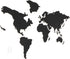 Navaris Cork Board World Map, Self-Adhesive Corkboard for Wall, 18 Cork Pieces and 10 Pins, Black