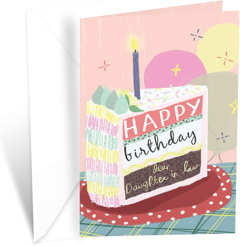 Prime Greetings Daughter In Law Birthday Card, Eco-Friendly, Thick Card Stock, 5in x 7.75in, Made in America,
