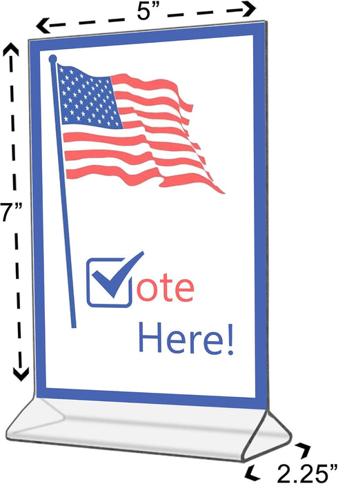8 Pack 5x7 Inch Counter Marketing Holders Sign Holder Double Sided Top Load Clear Acrylic Menu Price List or Notice