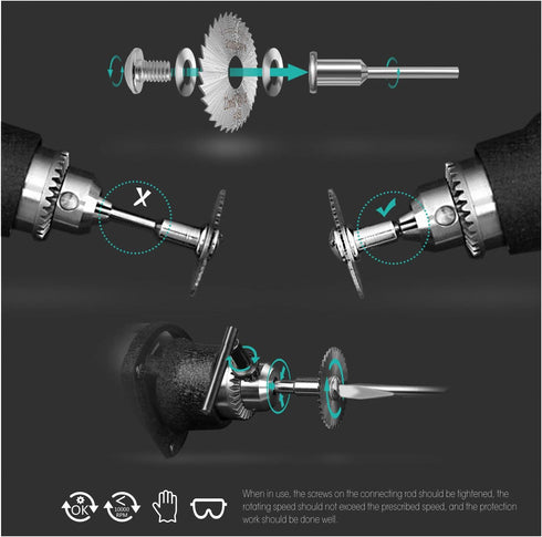 Cutting Wheel Set Compatible with Plastic - 36pcs for Rotary Tool, HSS Circular Saw Blades 6pcs, Resin Cutting Discs