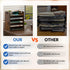 File Organizer for Desk, Wood Desk Organizer, 5 Tier Office Accessories with Handle, Mesh File Organizer