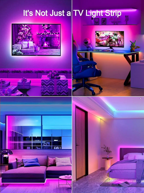 11.5ft 32-55 Inch KANTUTOE TV LED Lights, LED Lights for TV, RGB TV Backlight Behind with Remote, Music Sync Bluetooth