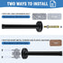 Black Stainless Steel Door Stop with Rubber Absorber Tip, 5 Inch Cylindrical Thickening Door Holder Catch