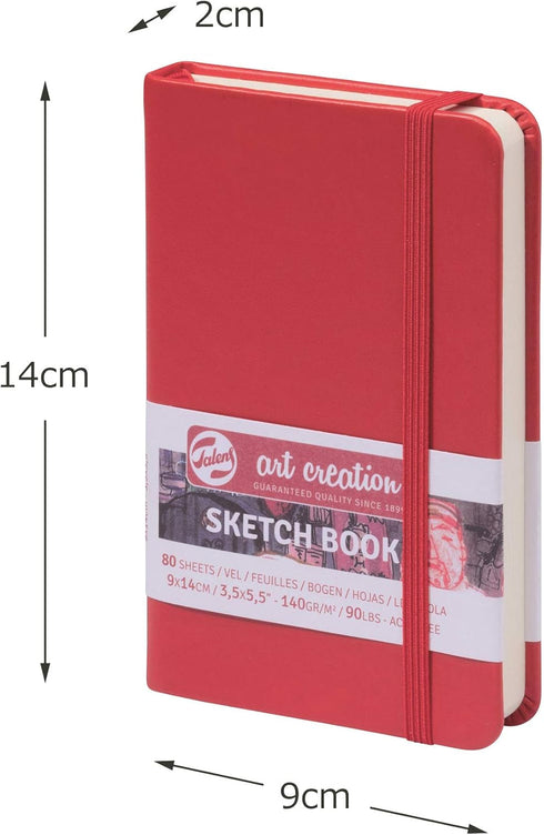 Talens Art Creation Sketchbook Red 9X14 cm, 140 Grams by Talens Art Creation