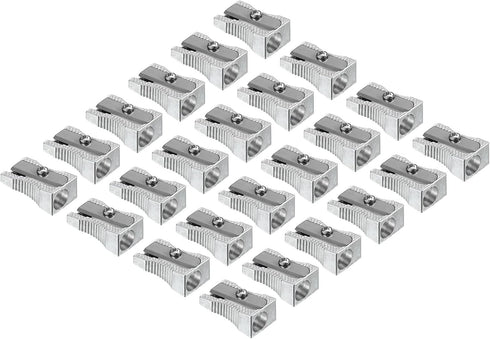 PATIKIL 24 Pack Metal Pencil Sharpeners, Aluminum Alloy Mini Manual Sharpener with Single Hole for Office Classroom Art