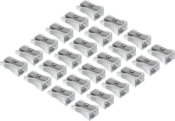 PATIKIL 24 Pack Metal Pencil Sharpeners, Aluminum Alloy Mini Manual Sharpener with Single Hole for Office Classroom Art