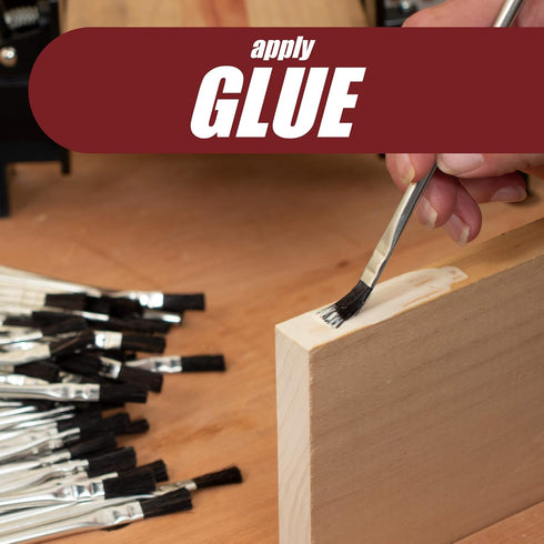 (144) Peachtree Woodworking Supply Fulton Acid Glue Applicator Brushes Made with Horse Hair Bristles | Tin Metal