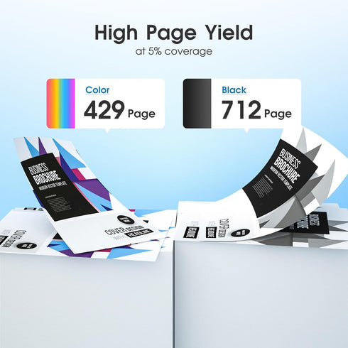 Remanufactured HP Ink 61 61XL Combo Pack Replacement for HP 61 Ink Cartridge (1 Black, 1 Color) for Envy 4500 5530 4502