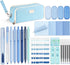 Four Candies Blue School Supplies, Gel Pens with Black Ink, Correction Tapes,Pastel