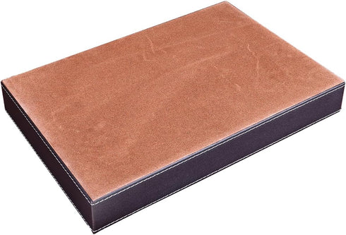 KINGFOM Pu Leather Desk Organizer Tray, 4 Compartment Storage Supplies Drawer Tray for Key, Wallet, Phone