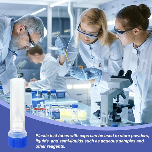 PATIKIL 0.5ml Plastic Cryogenic Vials, 200Pcs Self Standing Screw Top Test Tubes for Laboratory Science