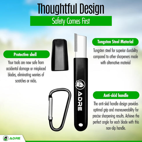 Adre Garden Tool Blade Sharpener, Professional Carbide Knife Sharpener for Gardening Tools, Pocket-Sized