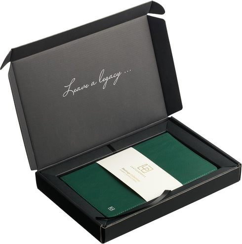 Classic Leather Notebook Journal, Softcover, Racing Green, Large (5.4" x 8.5"), 234 Ruled Pages