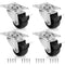 1" Low Profile Caster Wheels Set of 4, Polypropylene, No Noise Swivel Caster for Furniture, 360 Degree Top Plate