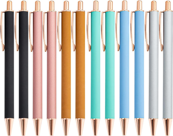 Fun Sparkle Fancy Ballpoint Pen for Women, Cute Sparkly Click Metal Pens, Retractable Multicolor Pen for Journaling