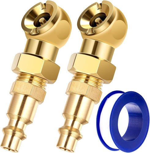 2-Packs Portable Air Chucks, Solid Metal Closed Ball Air Chuck with 1/4" NPT Quick Plug for Tire Inflator Gauge