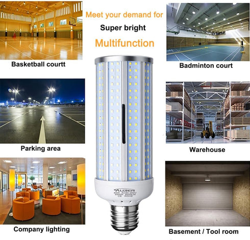 80W LED Corn Light Bulb, Large Mogul E39 Base, 8000-Lumen, 6500K Daylight Cool White, LED Corn Bulb for Large Area