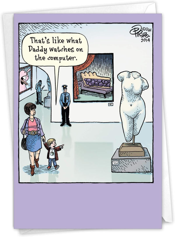 NobleWorks Happy Father's Day Greeting Card Funny - Humor for Dad or Stepdad, Notecard with Envelope