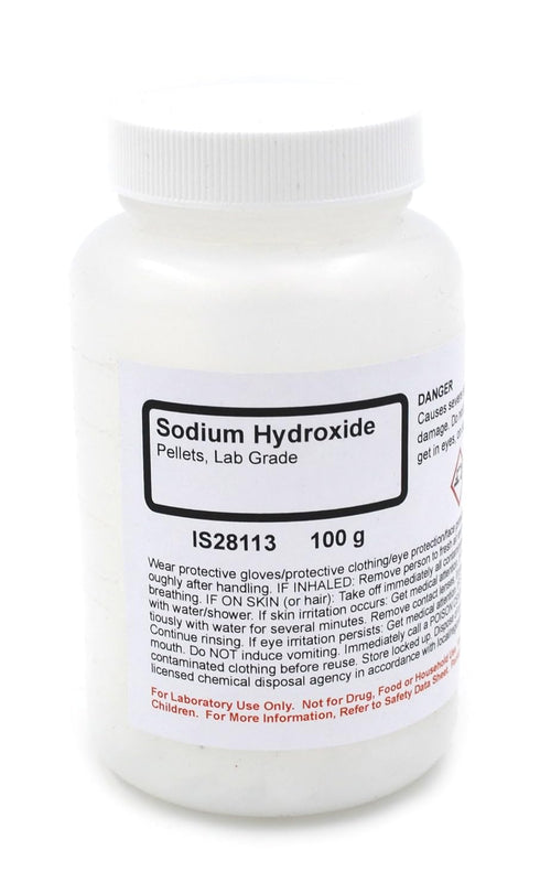 Innovating Science Lab-Grade Sodium Hydroxide Pellet, 100g - The Curated Chemical Collection
