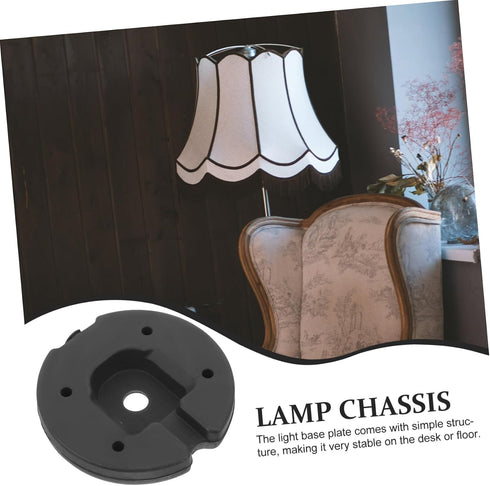 4.13In HEALLILY Weighted Desk Lamp Base Round Iron Floor Lamp Loader Stand Heavy Duty Stable Base Accessory for Home