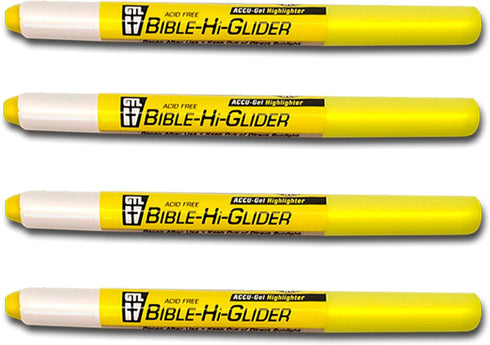 G.T. Luscombe Accu-Gel Bible Highlighter, No Bleed Solid Gel, Long Lasting, Bright Translucent Color Dry Marker,