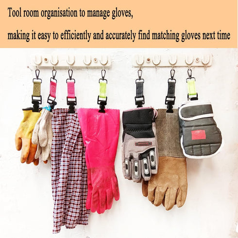 ZHIRONGFA Firefighter Glove Clip Multi-purpose Glove Clip | Keeps Gloves Organized & Handy | Firefighter, Golf, Yard Work Fireftihting Accessories Secure Your Safety Gear 5 /set 6 Inch (Black)