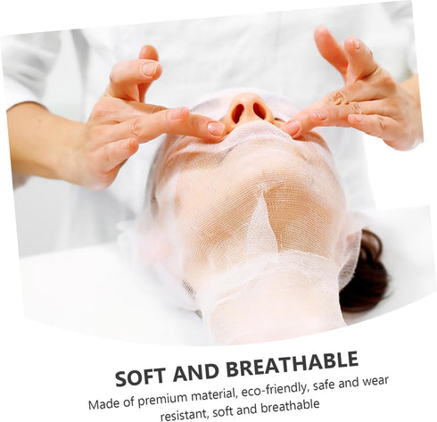 100Pcs VICASKY White Cotton Face Gauze for Beauty Salon and Breathable Facial Masks Precut for Skin Care