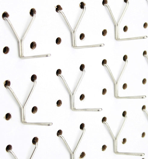 100-Pack Stainless Steel Pegboard Hooks 1" L - Fits Any Peg Board, Will Not Fall Out - Organize Tools, Garage, Crafts