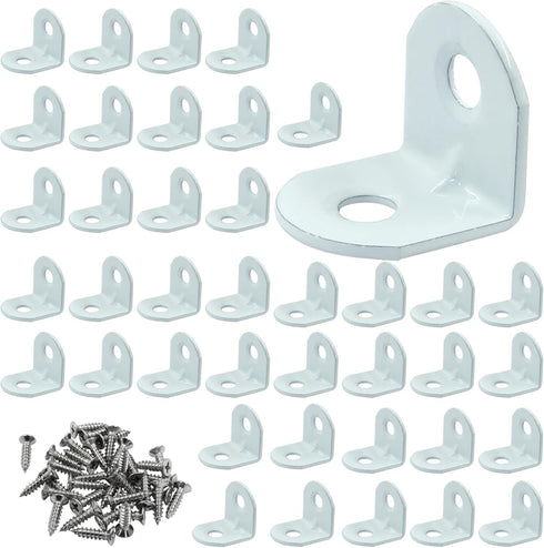 Zorveiio 40 Pcs L Bracket Corner Brace 0.63" x 0.63" Metal Corner Bracket