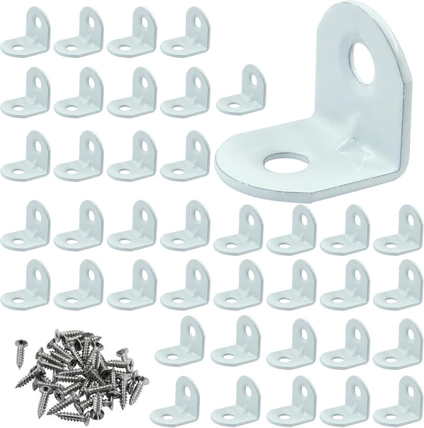 Zorveiio 40 Pcs L Bracket Corner Brace 0.63" x 0.63" Metal Corner Bracket