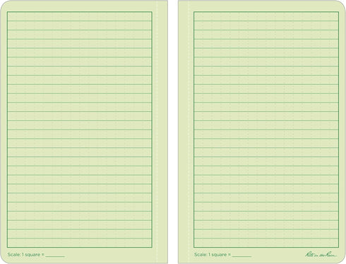 Rite in the Rain Weatherproof Soft Cover Notebook, Green Cover, 4.625" x 7.25", Universal Pattern (No. 974)