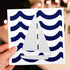 Sailboat 6 Pack Greeting Cards - White Toy On Blue Waves - - Dcor II
