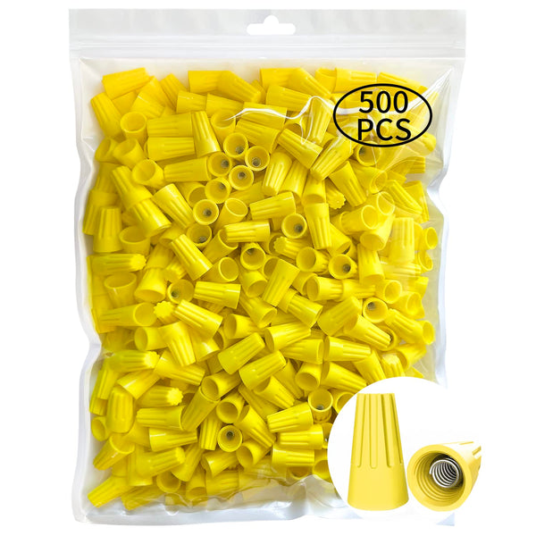 500 Pcs Electrical Wire Connector Screw Terminal - Yellow Wire Caps Twist Nuts Connectors