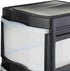 Life Story Classic 3 Tier Shelf, Standing Plastic Storage Drawers and Organizer with Wheels for Home, Black/Clear