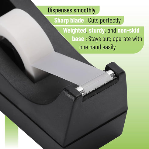 Mr. Pen Tape Dispenser, Pack of 2, Black, Office Supplies, Desktop Tape Holder