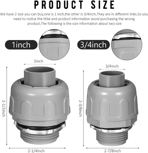 Yaomiao Liquid Tight Connector 180 Degree Electrical Conduit Fittings, Non Metallic PVC for Home (30 Pcs)
