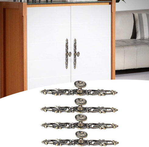 MUNEFE 4 Sets Bronze Round Handles, Kitchen Cabinet Knobs, Cabinet Handle for Tv Cabinets, Wardrobes, Bedside Tables